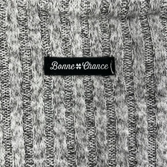 Lucky Brand Heather Grey Bonne Chance Hi-Low Ribbed Mock Cowl Neck Sweater - Picture 3 of 5